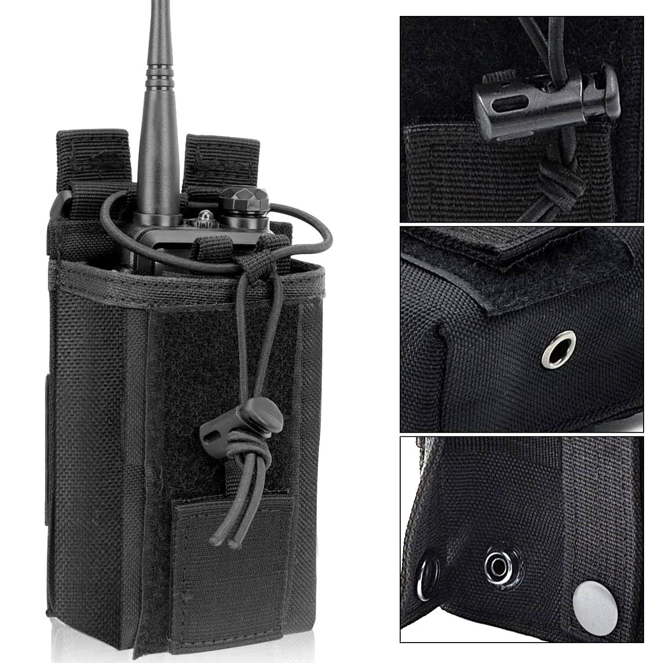 Molle Étui de Radio Tactique Porte Radio Housse, Sac pour Talkie-walkie, Support Radio Molle, Multifonctionnelle Talkie Walkie Pochette réglable pour Gilet, Support pour Talkie-walkie
