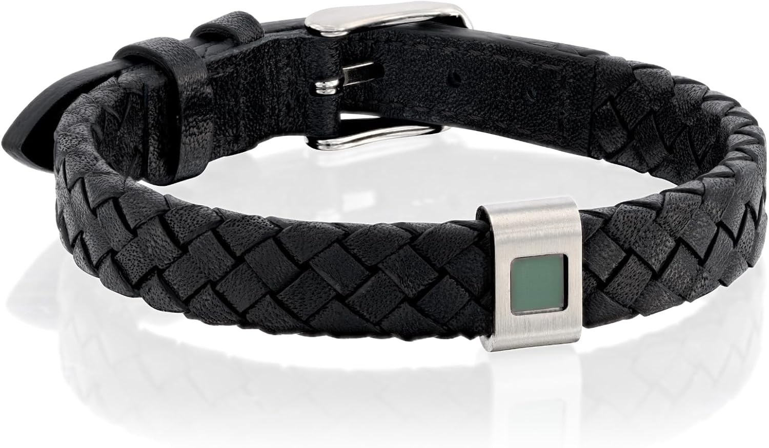 TANAOR Men's Nano Bible Serenity Christian Bracelet in Genuine Italian Braided Leather, Adjustable