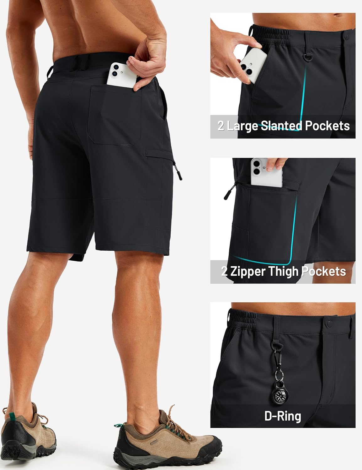 TACVASEN Men's Hiking Cargo Shorts Quick Dry Lightweight for Outdoor Golf Fishing Tactical Casual with Multi Pockets - Image 3