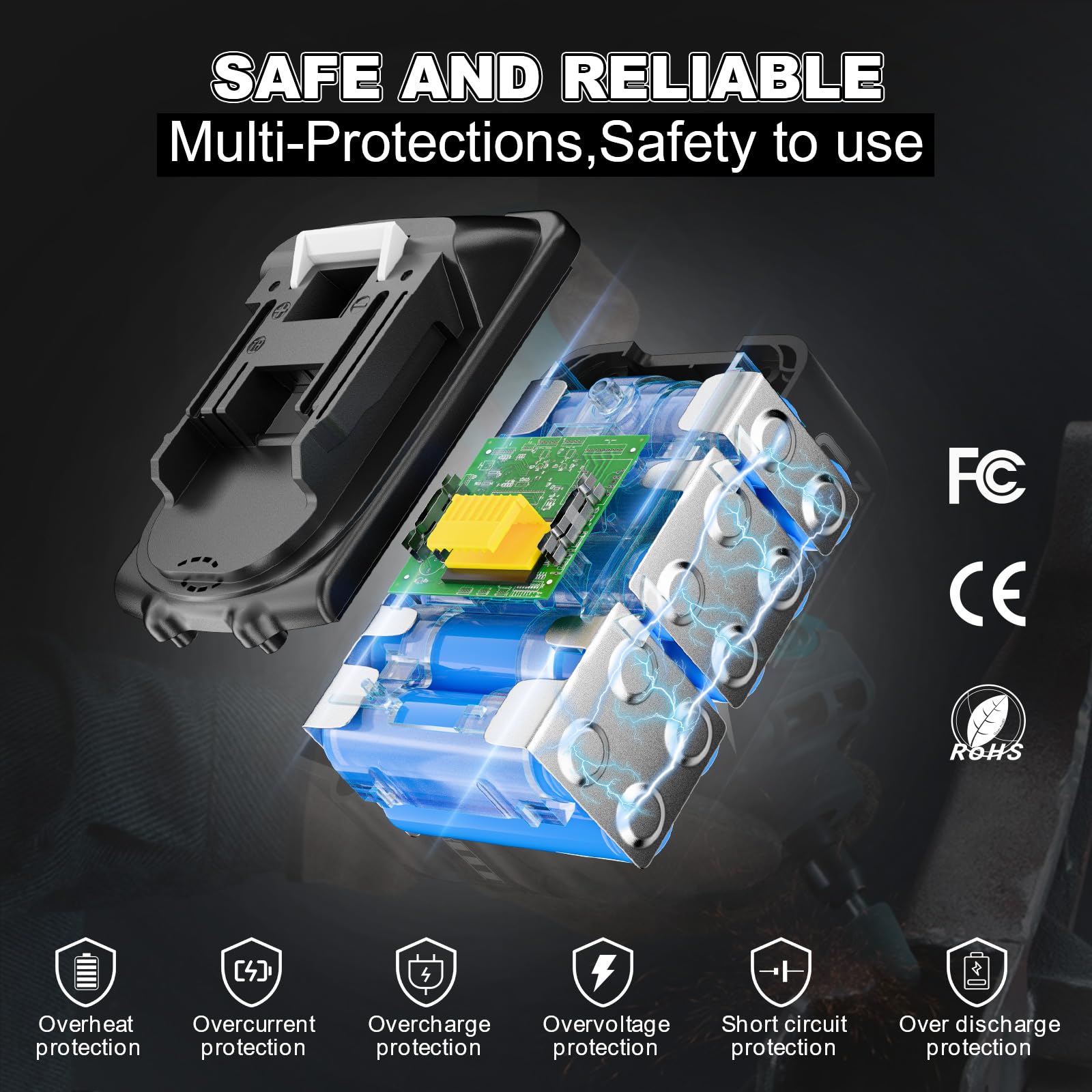18V BL1860B 7,0Ah Akku für Makita BL1850B BL1830 BL1840 194204-5 BL1860 BL1850 e