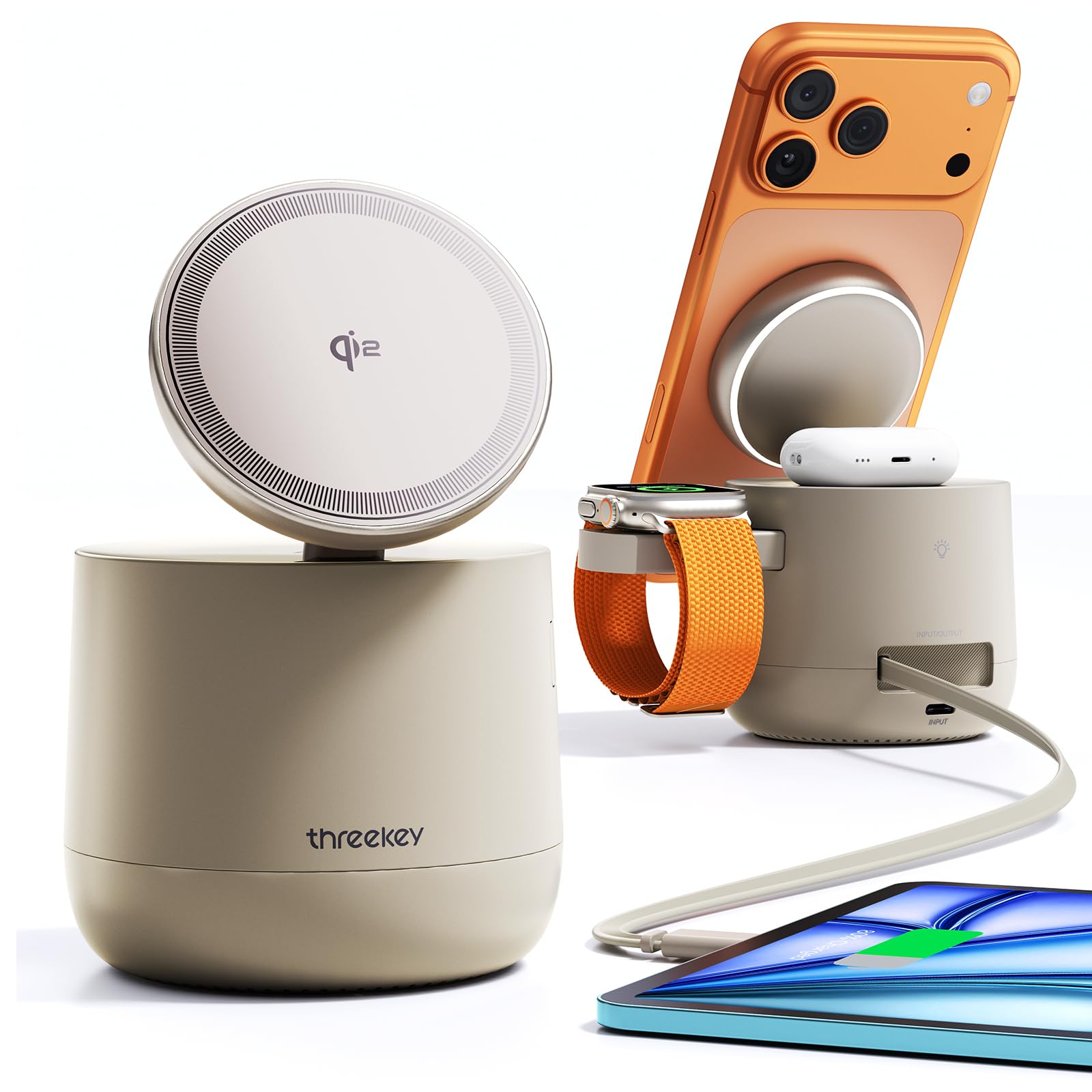 Amazon.co.jp: Threekey【Apple公認・MFi・Qi2・PSE公式認定】4in1