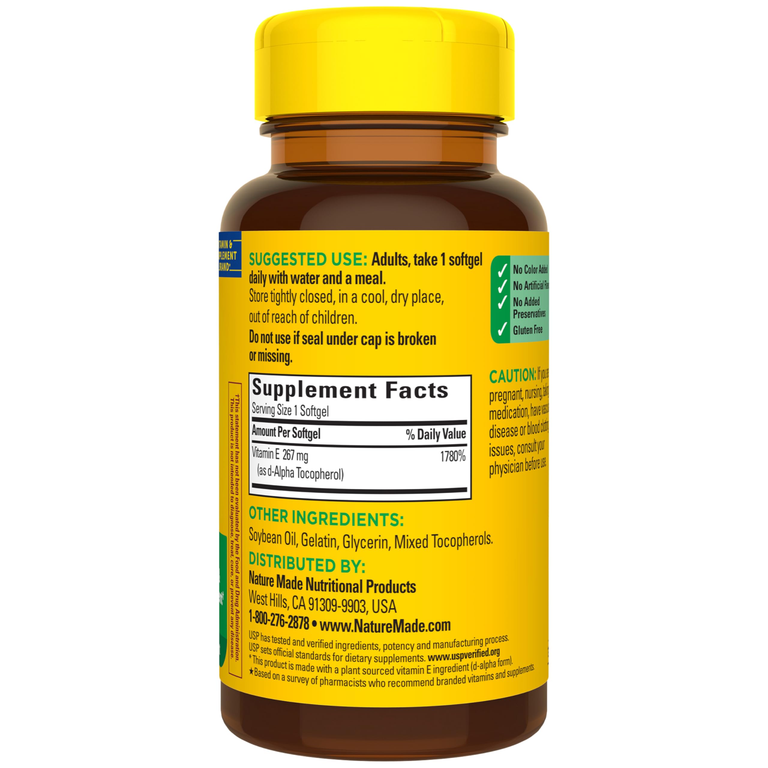 Nature Made Vitamin E 400 IU Softgels 267 mg d-Alpha, 100 Softgels — Amazon image 8