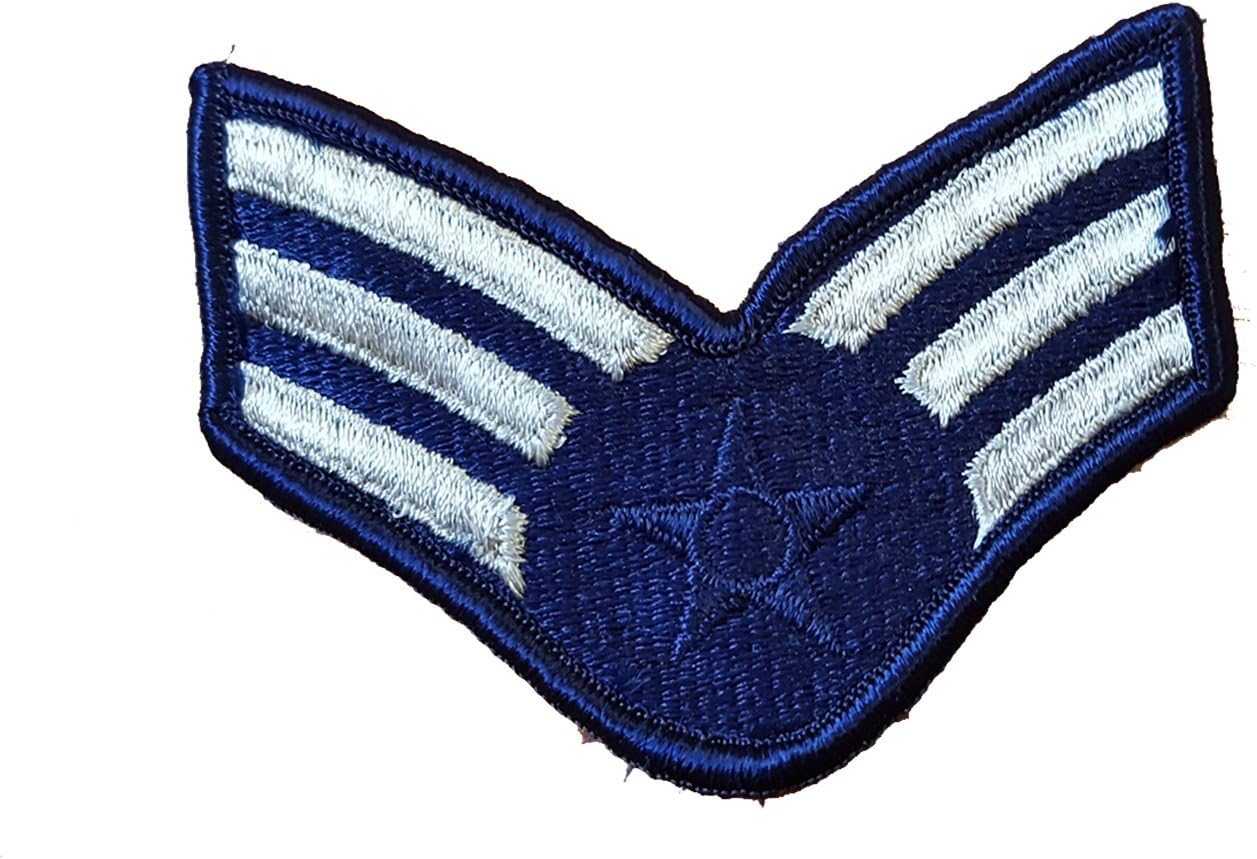 USA Air Force Badge - Military Rank / Sergeant / USAF / Special Corps / Cloth Embroidered Patch / Replica / Sleeve Badge / Great for Military, Air Force Reenactment, Fancy Dress / Elvis / Top Gun