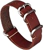 Benchmark Leather Watch Band - Crazy Horse Oiled Leather One-Piece Military Watch Strap - Brushed Stainless-Steel Zulu Style Hardware - 18mm, 20mm, 22mm or 24mm Widths