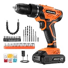 WORKBLESS Cordless Drill Power Drill Set with 1 Battery and Charger 40Nm 20 1 Torque 2 Speed Keyless
