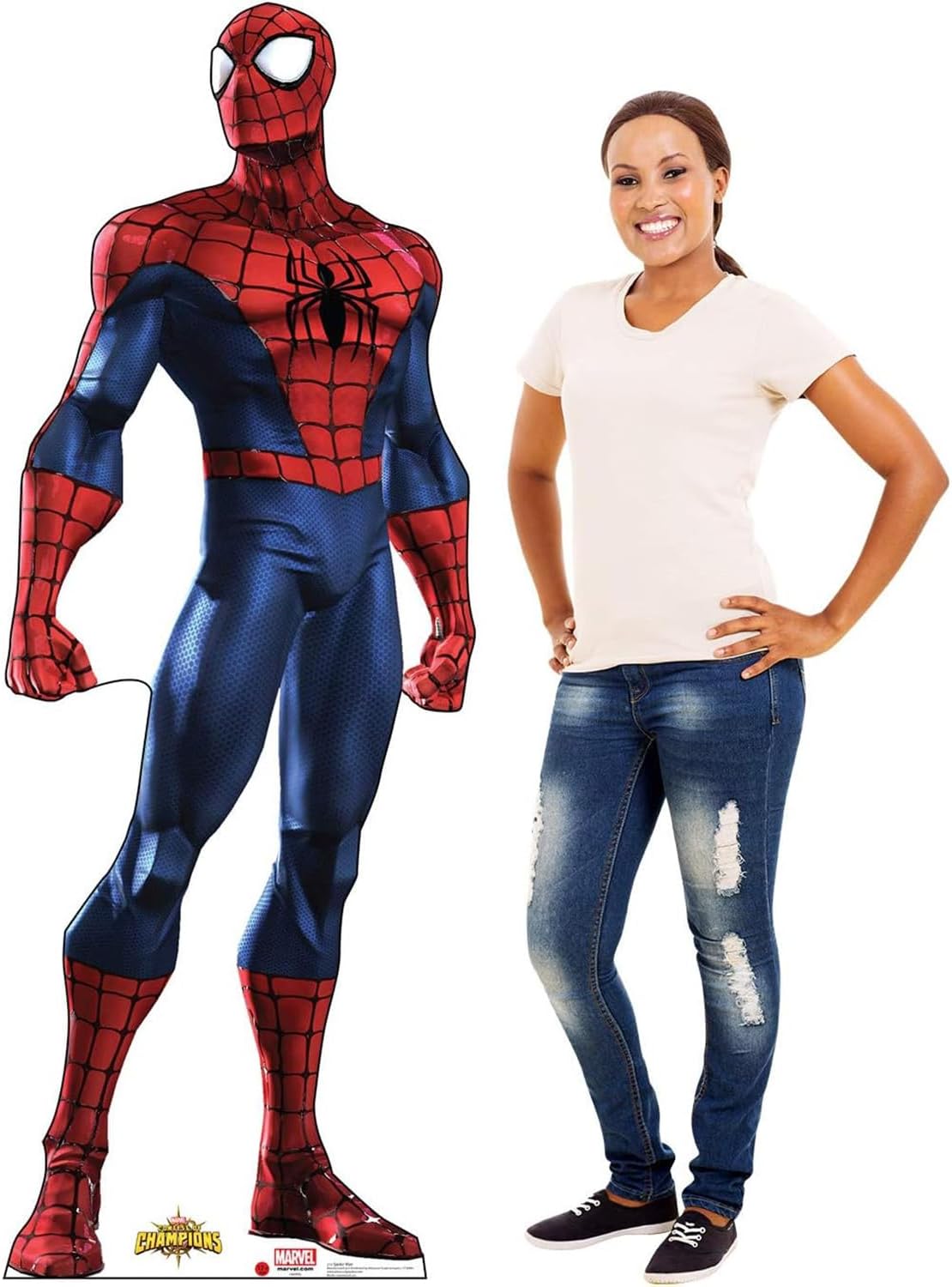 Iconic Spider-Man Life-Size Cardboard Standee - 6 ft - Single-Sided Print with Easel; Ships Flat - Perfect for Superhero Birthdays, Photo Booths, classrooms & Comic-Themed Events.
