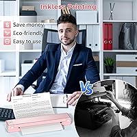 Vista 33 de Phomemo M08F - Impresoras portátiles inalámbricas para viajes, soporte de papel térmico de 8.5 x 11 pulgadas, impresora térmica Bluetooth compatible