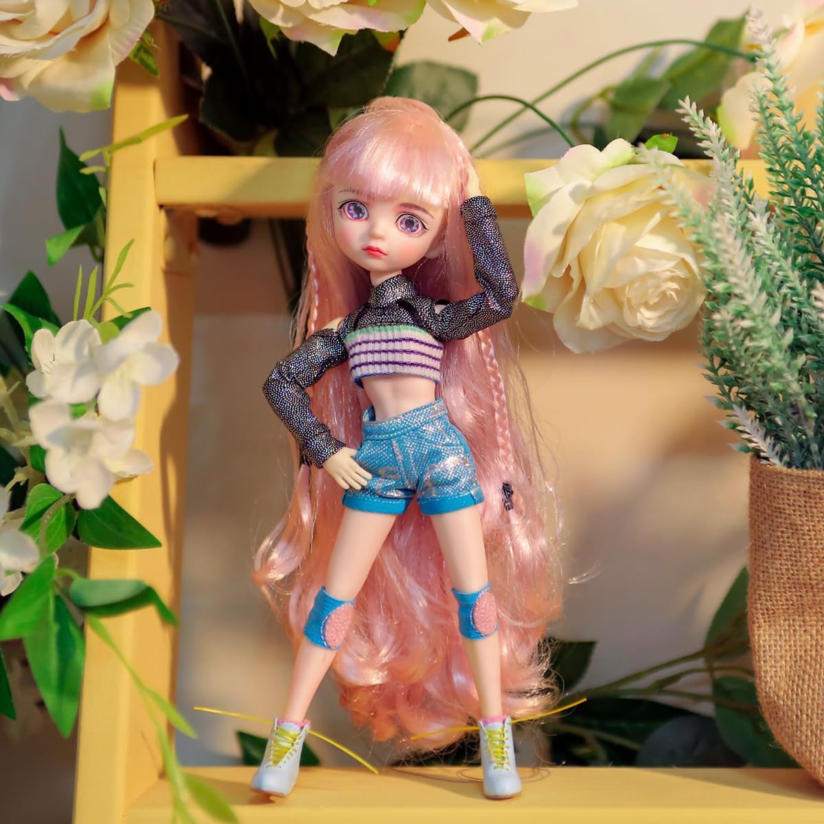 UCanaan BJD Doll 1/6 SD Dolls 10 Inch Comes with a Full Costume, Shoes and Wig, Five Pairs of Hands and Replaceable Eyes. Best Gitfs for Girls Christmas Birthday image 3