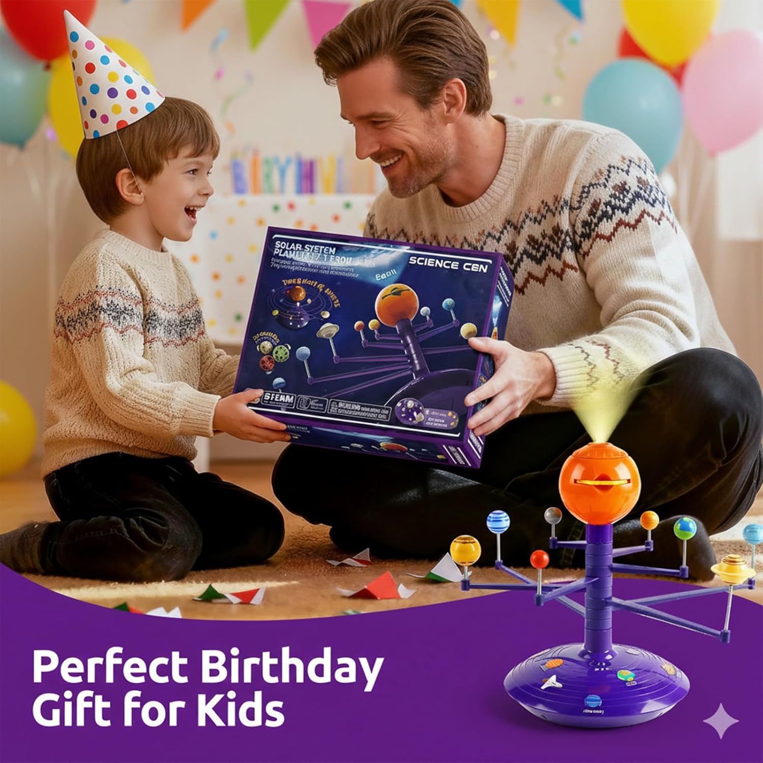 Science Can Solar System for Kids, Talking Astronomy Solar System Model Kit, Planetarium Projector with 8 Planets STEM Space Toys for 3 4 5+ Years Old Boys Girls - Image 7