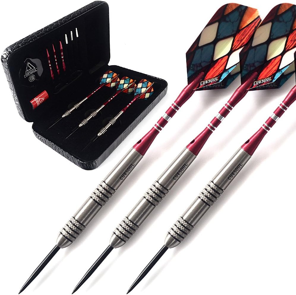 CUESOUL 22/24/26 Grams Tungsten Steel Tip Darts Set 95% Tungsten