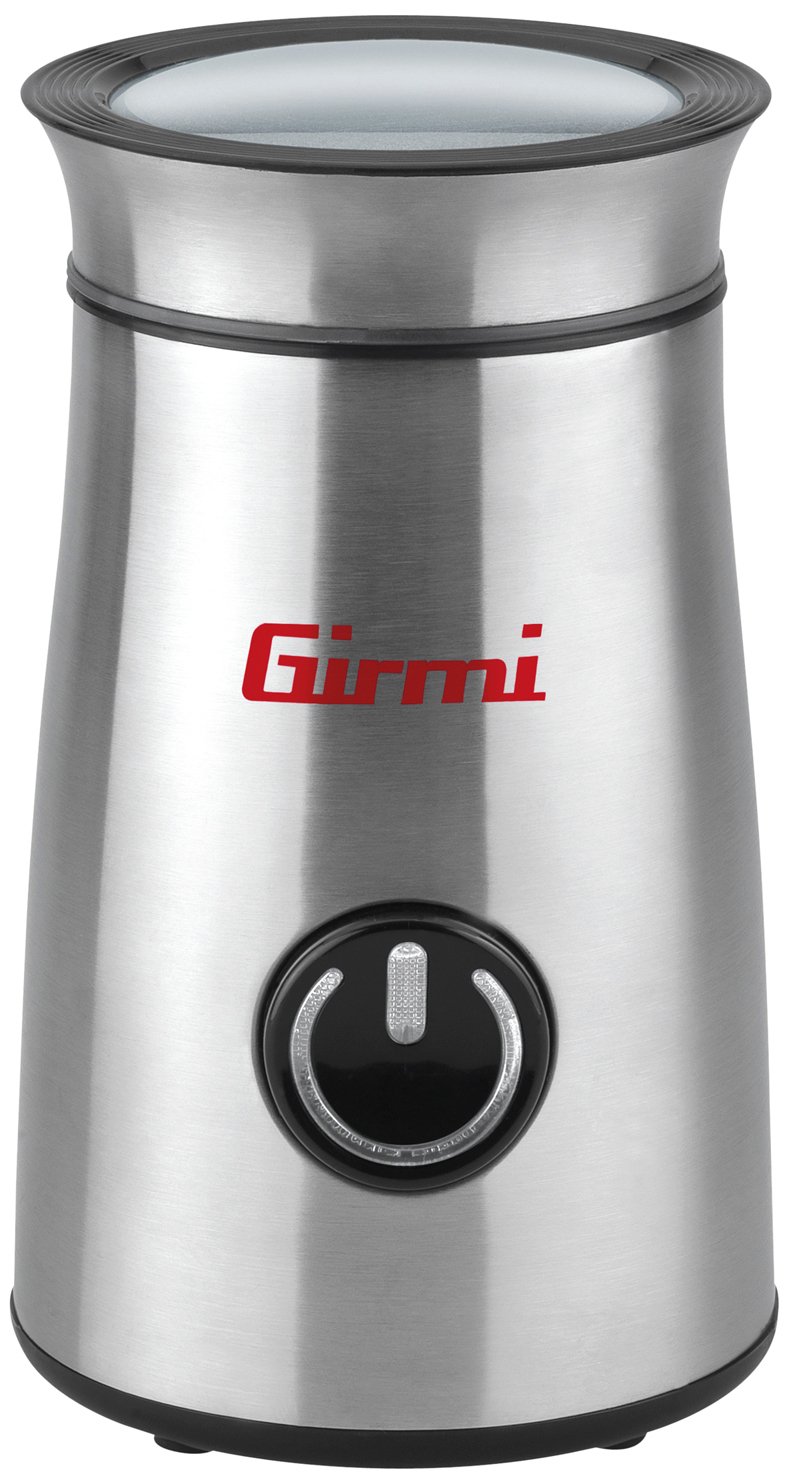 GirmiMC01 Coffee Grinder 150W Stainless Steel Case 50g Capacity PULSE Operation Grinder Grinder Spices and Coffee Stainless Steel Blades Backlit Button Cable Winder Base