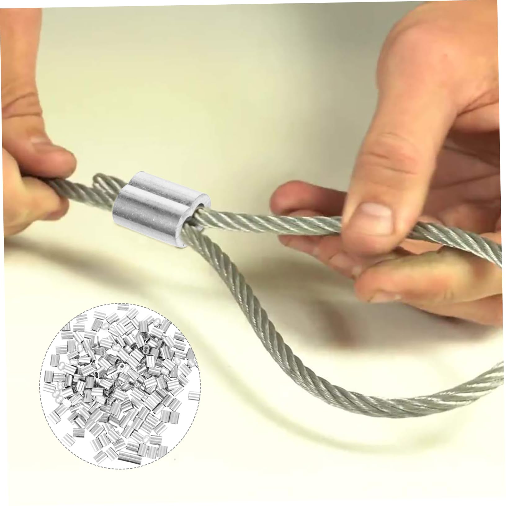 CIYODO 200pcs 3mm Aluminum Loop Oval Fishing Line Connector Crimping Sleeve Kit