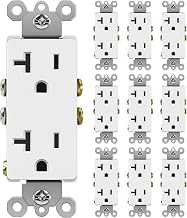 BESTTEN 10 Pack 20 Amp Decorator Wall Receptacle Outlet, Non-Tamper-Resistant, 20A/125V/2500W, Residential and Commercial Use, UL Listed, White
