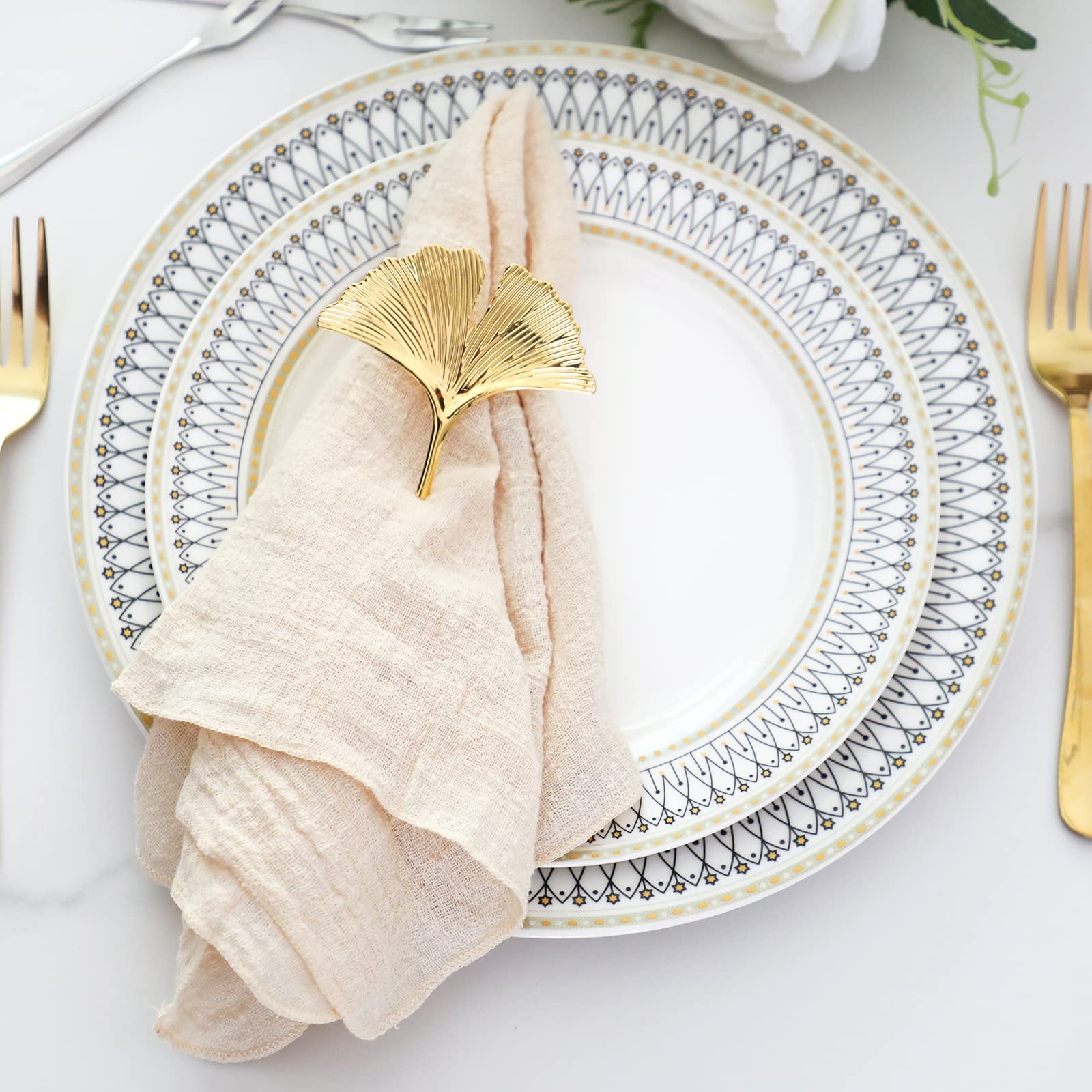 Servilletas de tela para cena, paquete de 10 unidades, 100% algodón suave natural, servilletas lavables, ideales para bodas, fiestas, uso diario familiar, beige