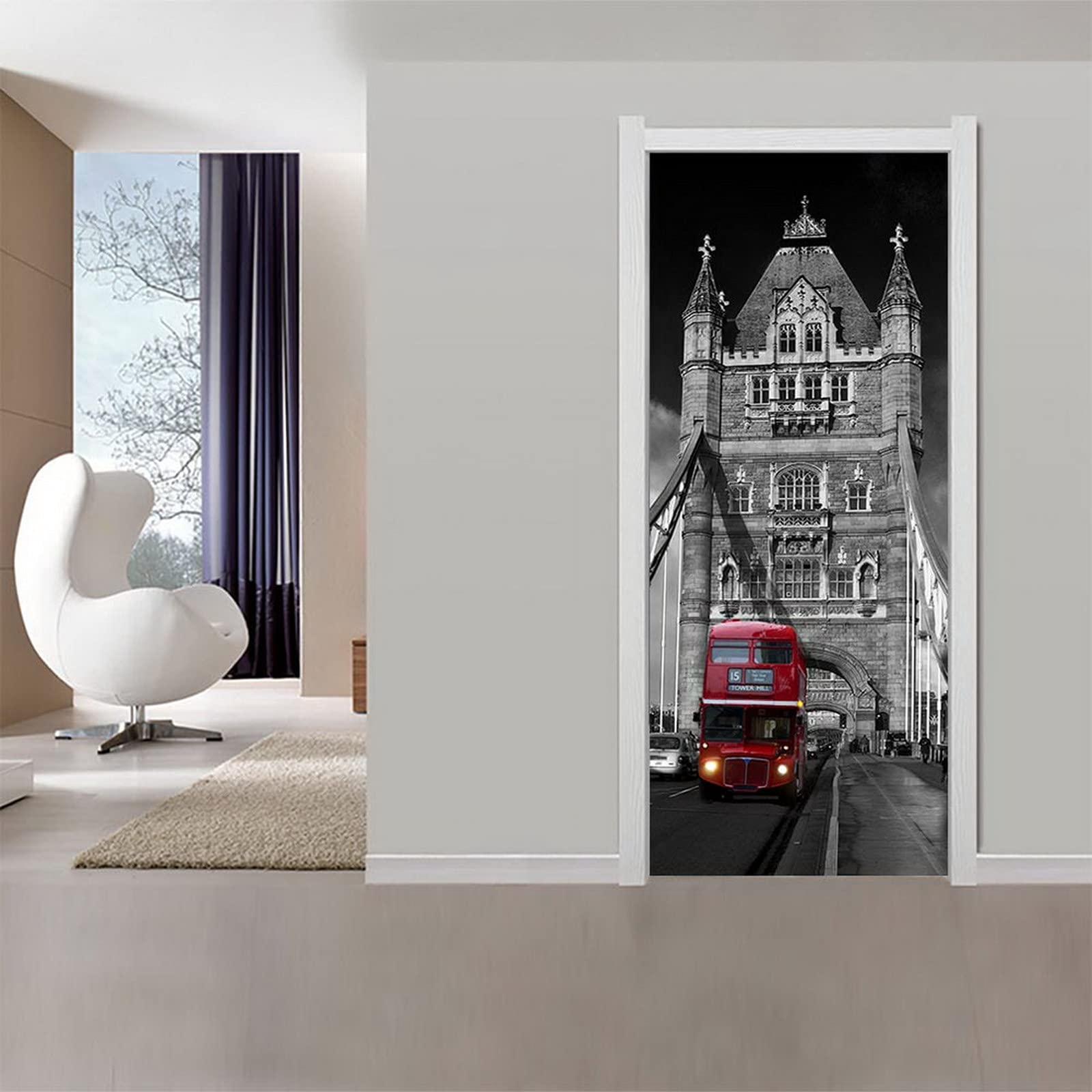 Sticker Déco London Bridge Bus - 63x204 Cm - Fabriqué En France