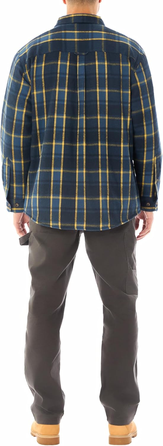 Smith's Workwear Men's Sherpa-Lined Flannel Shirt-Jacket - Image 9