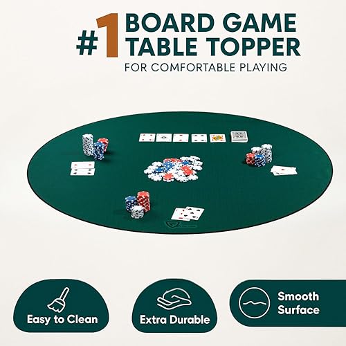 Miniatura 93 de Tapete de juego de mesa de 42 x 66 pulgadas, tapete Mahjong para mesa con bolsa de transporte, tapete de juego de neopreno antideslizante, cubierta