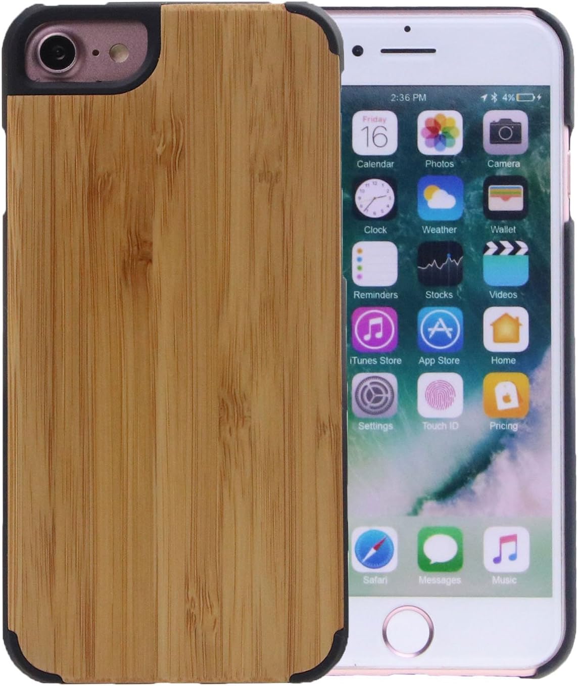 Wooden Phone Case iPhone 6 iPhone 7 iPhone 8 Wood Case Premium Protective Bamboo Wood on Cover Unique Classy Stylish Wooden Bumper Accessory for iPhone 6 iPhone 7 iPhone 8