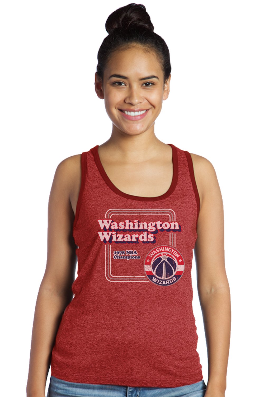NBA Washington Wizards Women's Premium Triblend Contrast Tank Top, Medium, Red
