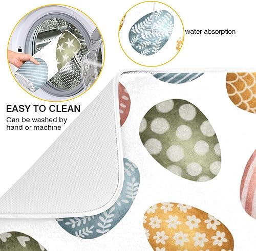Miniatura 2 de Colored Easter Eggs Dish Mat Dish Drain Mat For Kitchen Counter Drying Matt Kitchen Counter Tapete Para Cocina 16'' x 18''