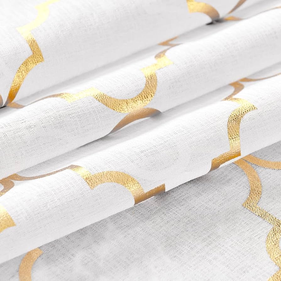 こーる ページ Amazon｜Kotile ゴールド ホワイト シアーカーテン 長さ72インチ