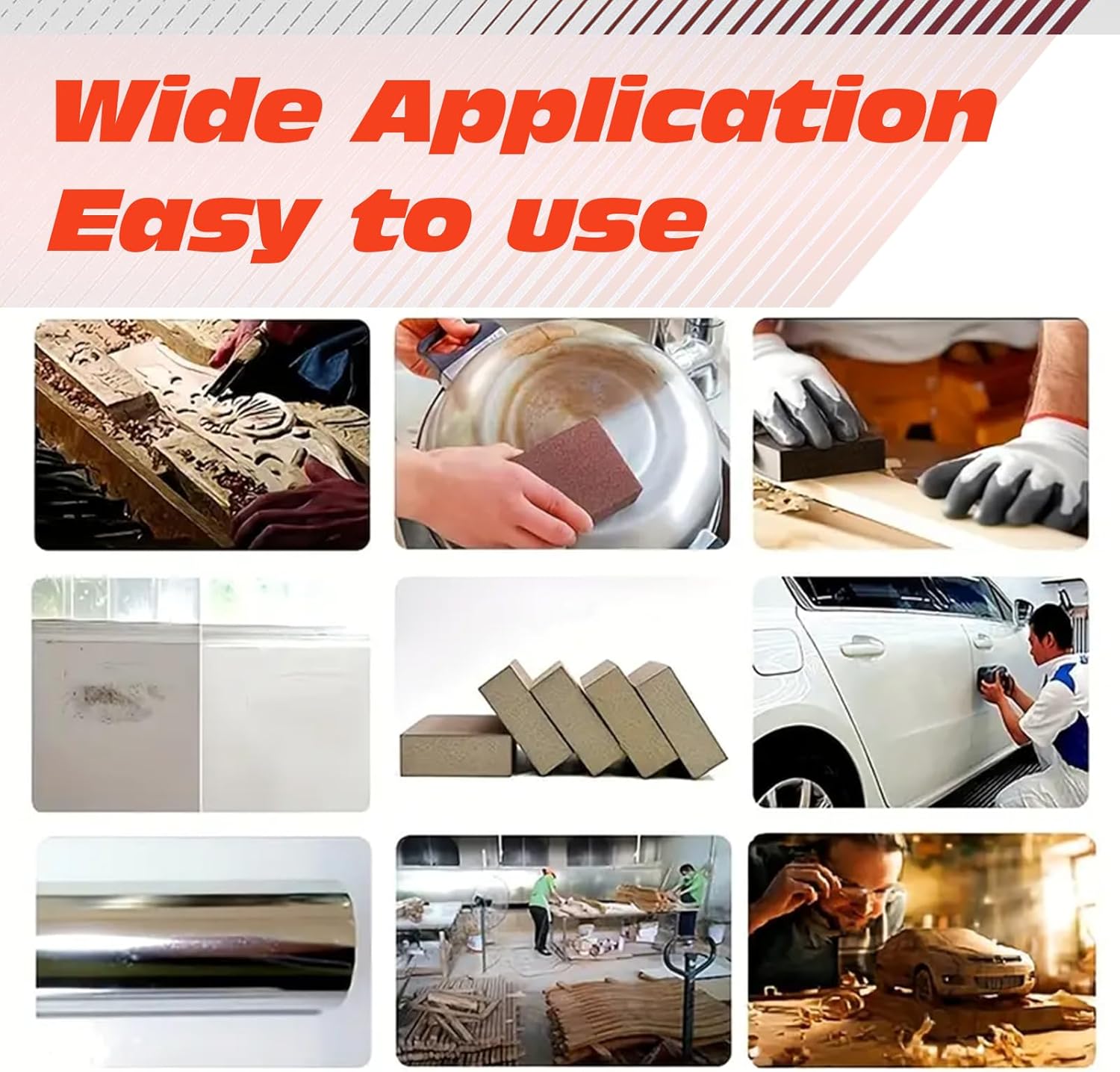 Sanding Sponge, 60 80 120 180 220 Grit Sanding Block Assorted Pack, for Drywall Metal, Sandpaper Sponge Sanding Blocks for Wood (50 Pcs)