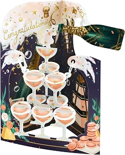 SANTORO Swing Card, 3D Pop Up Greeting Card - Congratulations - For Her, For Him, For Wedding, Graduation, New Job, Well Done, Achievement