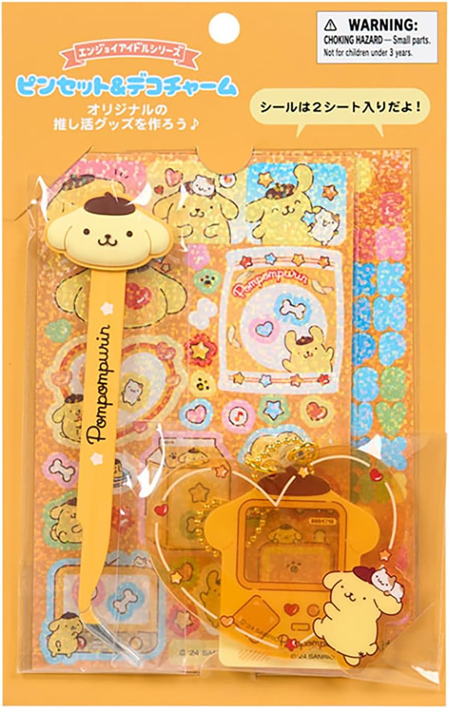 Sanrio 370312 Tweezers & Deco Charm (Enjoy Idol) Pompompurin
