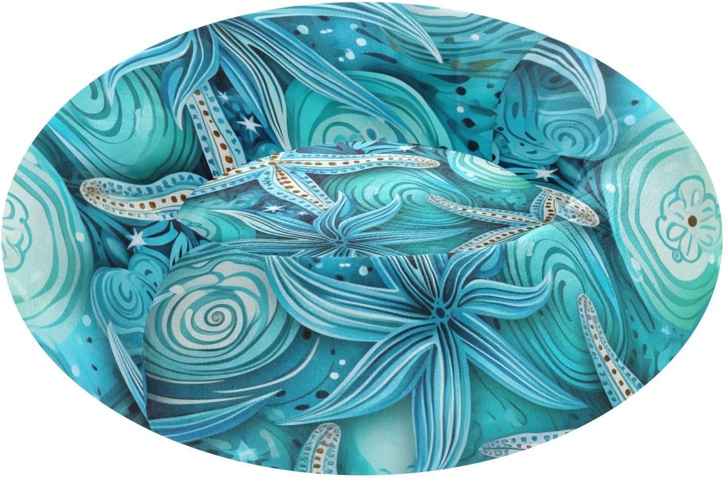 Submarine Coral starfishes Blue Pet Dog Bed Donut Cuddler Cat Pillow Bed for Extra Small Size Pets Supplies M