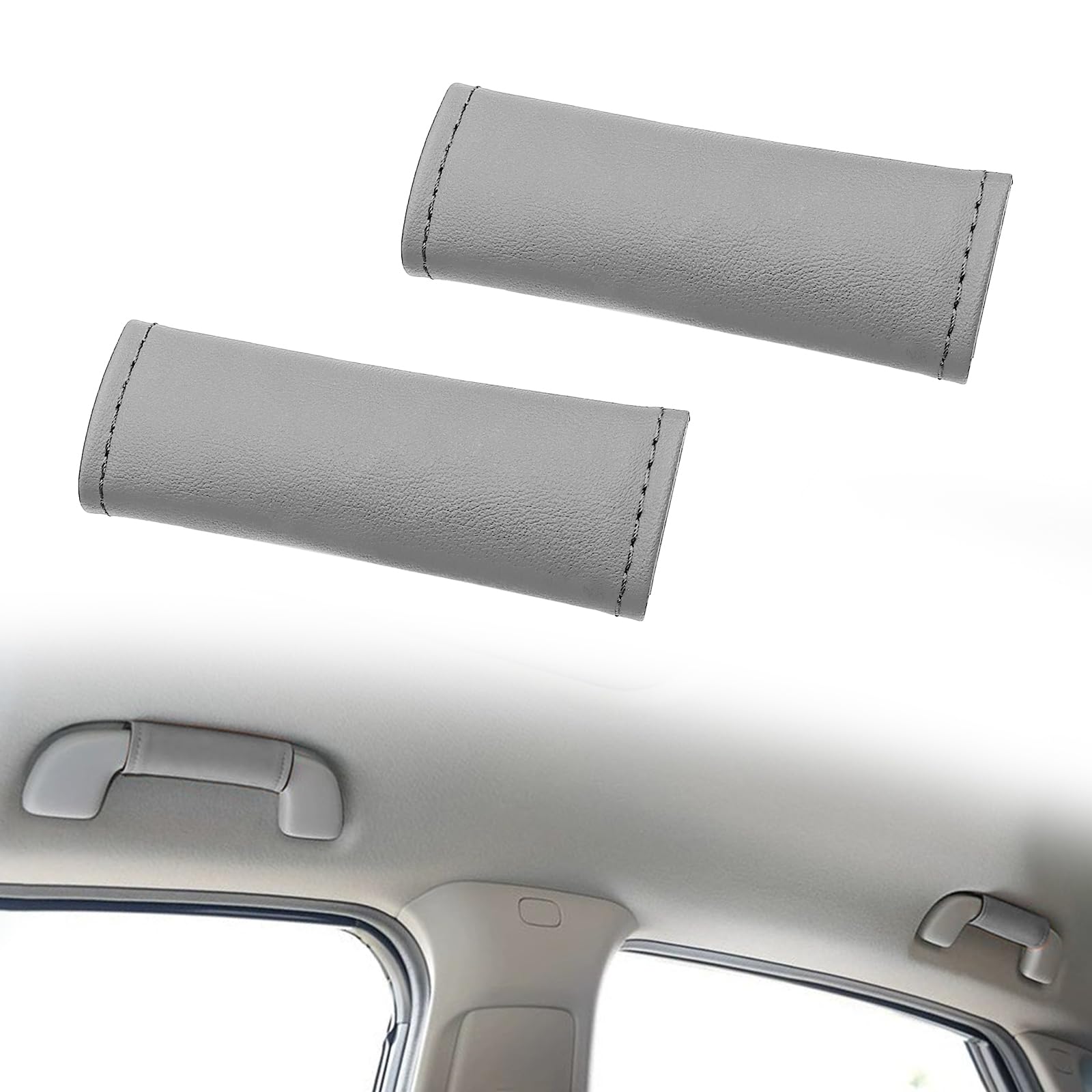 2Pcs Car Inside Grab Handle Cover, Anti-Scratch Cover for Auto Inner Front Rear Door Pull Handle, Inside Door Handle Protector Universal Interior Car Accessories(Grey)