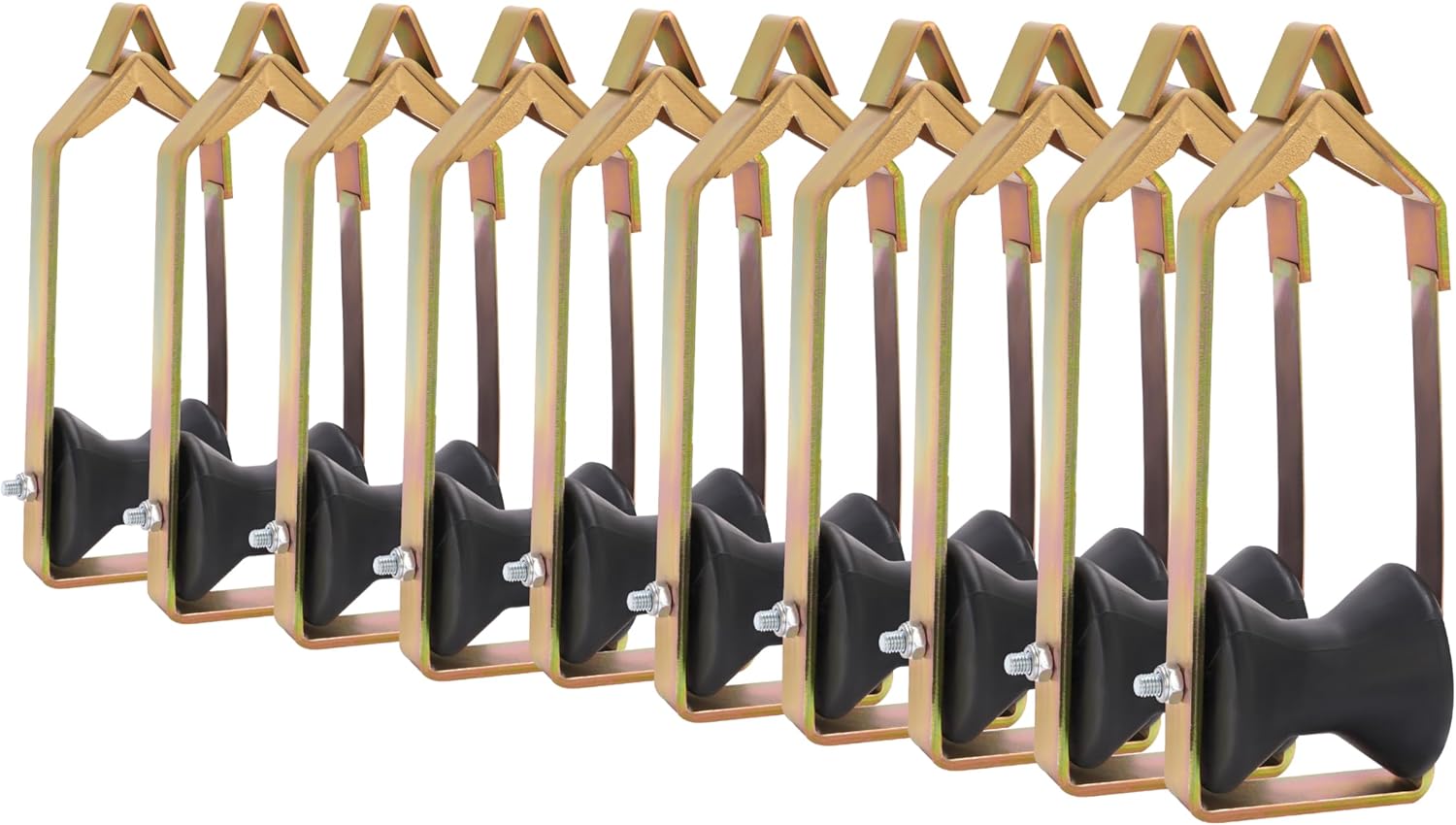 HECASA Universal 10PCs Cable Rollers 3" in diameter Aerial Construction Lineman Tools outdoor Steel+Plastic Zinc-Plated including fiber optic cable - Image 2