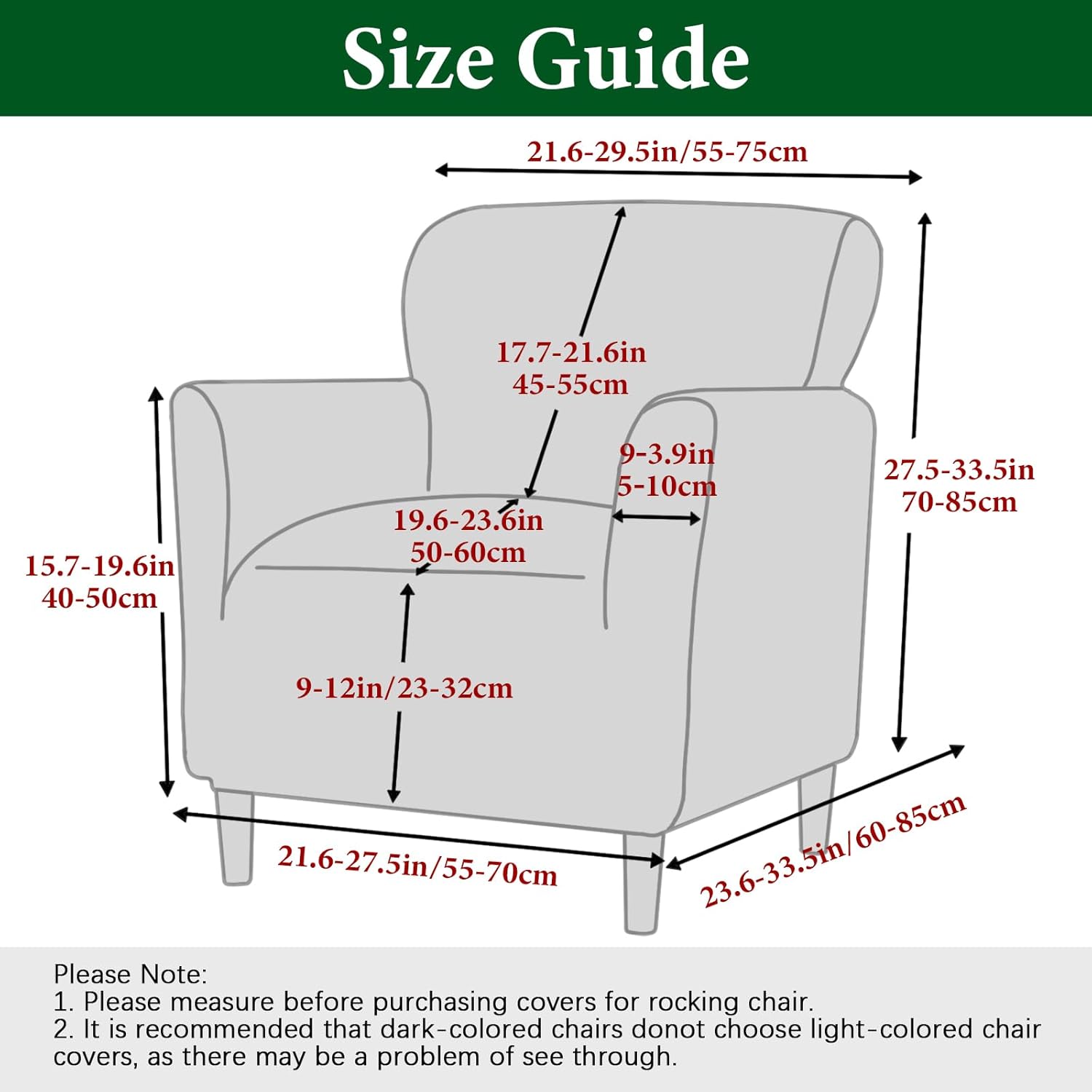 HAOYONG Banquet Armchair Slipcover Stretch Chair Covers with Arms 1-Piece Stretch Mid Century Modern Armchair Covers Removable Washable Anti-Slip Furniture Protector for Living Room