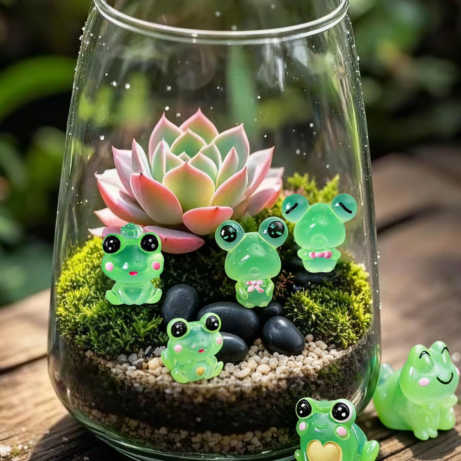 Set De 20 Elfos De árbol Luminosos De Resina, Princesa Mononoke, Brillan En Oscuridad (10 Verdes Y 10 Azules), Para Micropaisaje Y Jardín