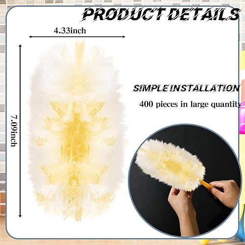 Miniatura 28 de Vesici 100 piezas de repuesto de plumero compatibles con Swiffer Dusters desechables a granel, repuesto grueso con 1 mango resistente para limpieza