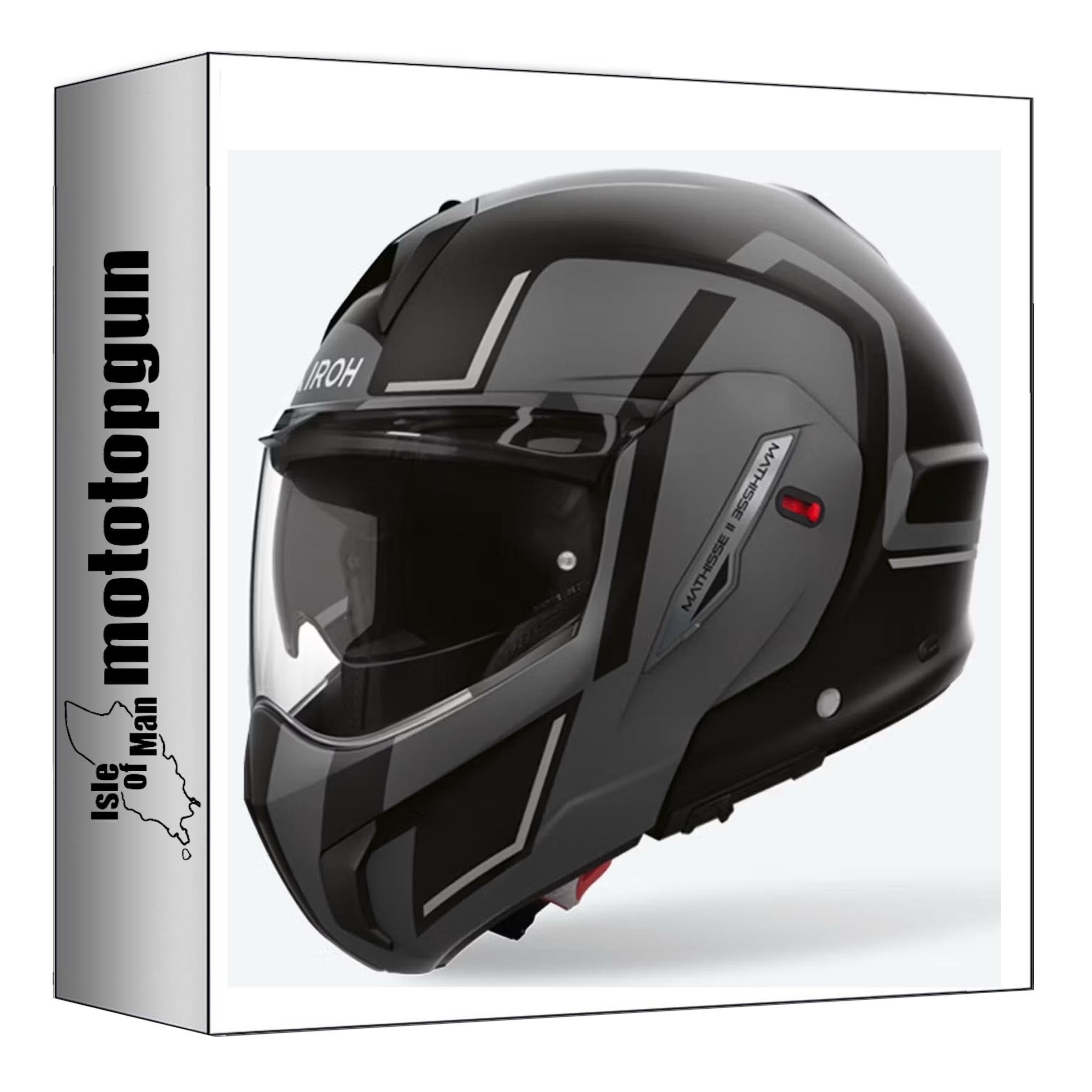 Casque modulable Airoh Mathisse II Gris Gloss en taille M pour motards