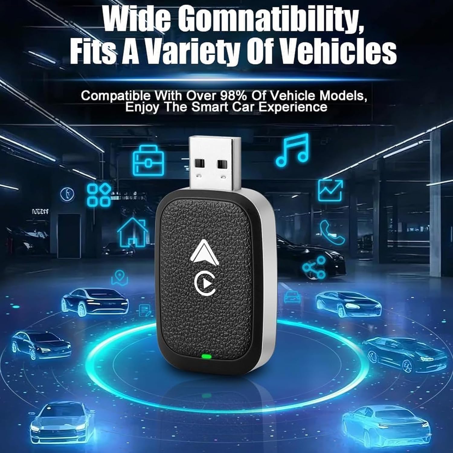 Wireless Carplay Adapter for Chevrolet Spark 2016 2017 2018 2019 2020 2021 2022, 2 in 1 Android Auto/Carplay Wireless Adapter Auto Reconnect Accessories,Black