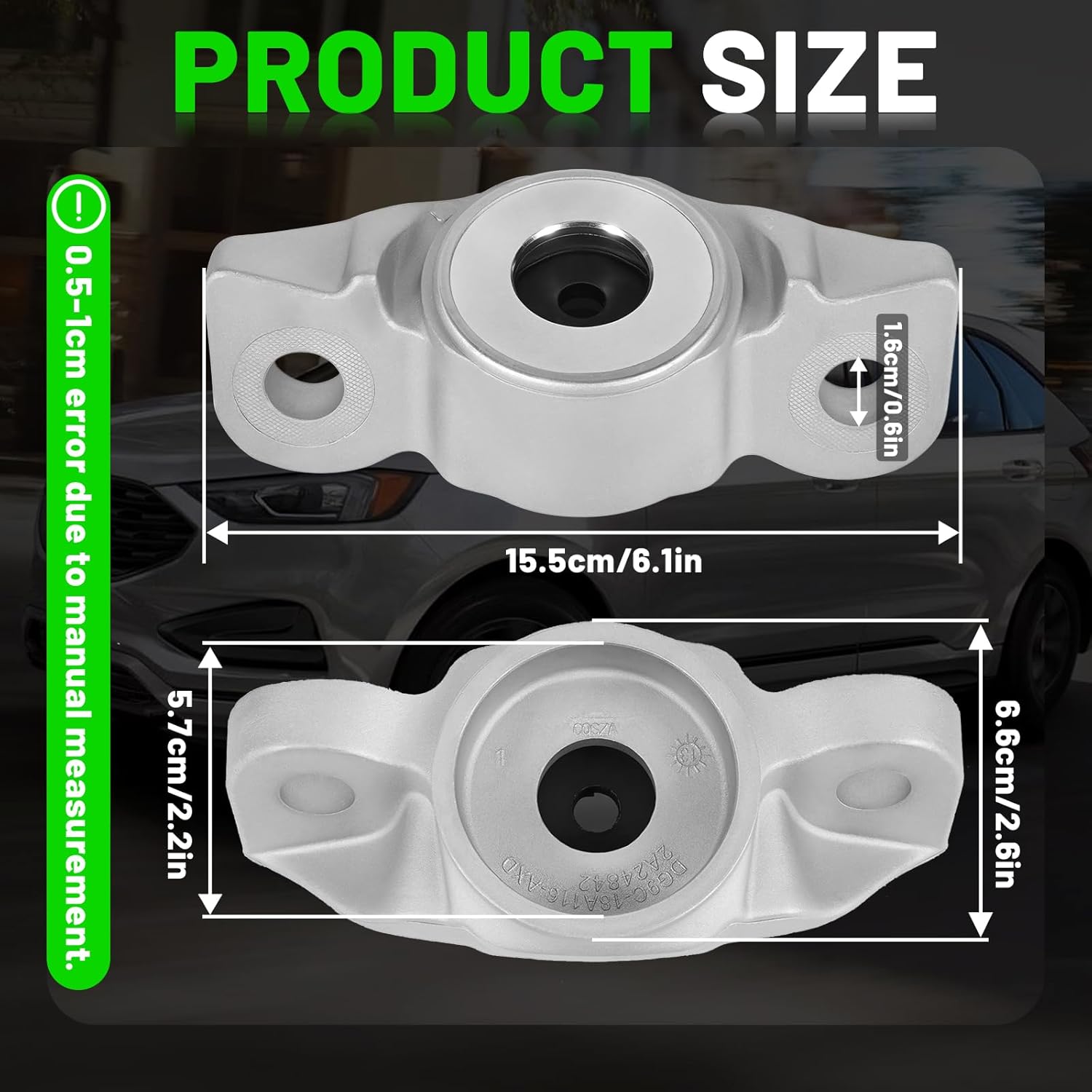 LEAPTREND F2GZ18A161A Rear Upper Suspension Shock Absorber Strut Mount Bracket 2PCS Left/Right Fit for 2015-2024 Ford Edge 2015-2023 Mustang 2013-2020 Fusion 2013-2020 Lincoln MKZ 2019-2023 Nautilus