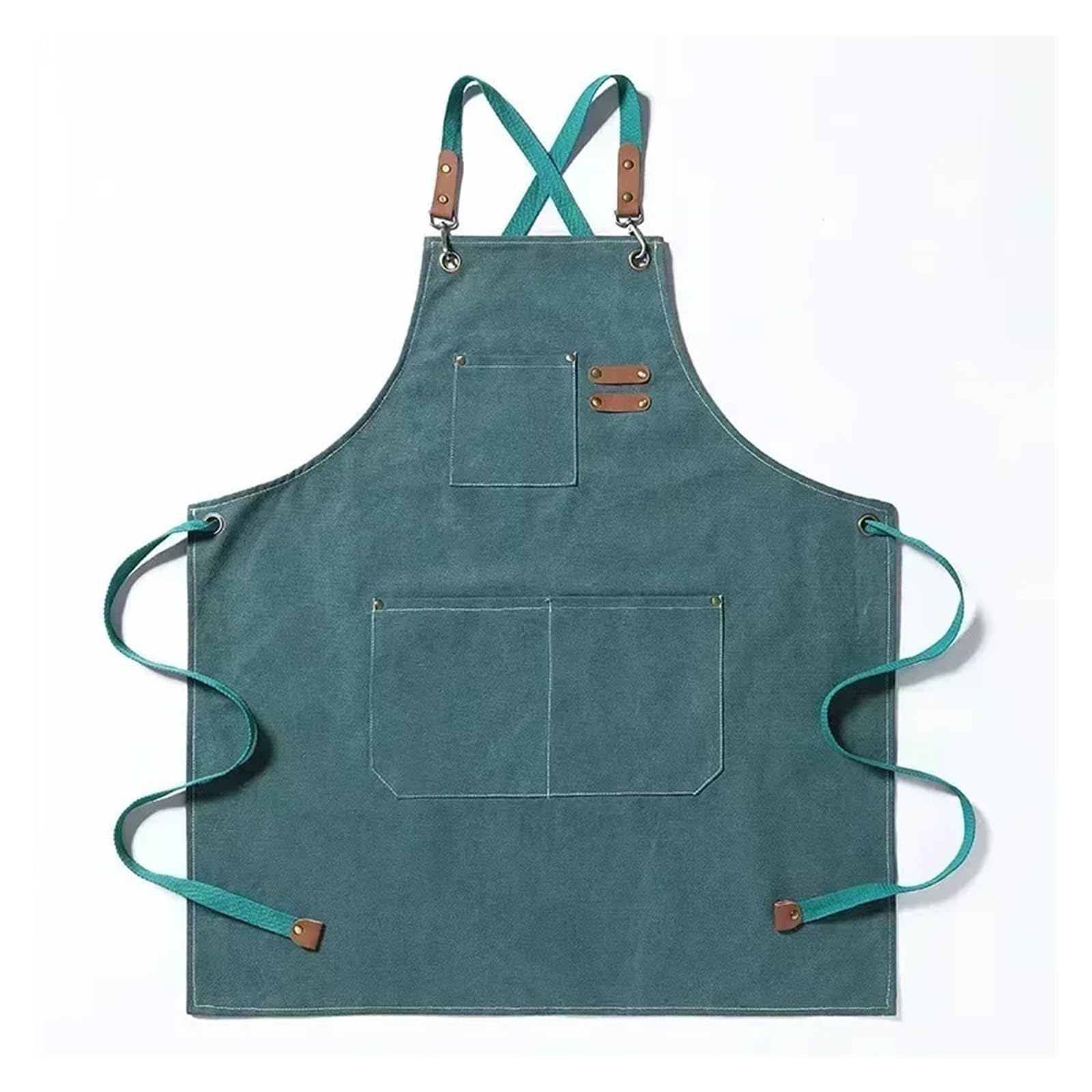 Zxzzas Women's Groen Welding Supplies, Apron Fashion Canvas Kitchen Aprons Work Apron For Restaurant Bar Shop Cafes Studios(Groen)