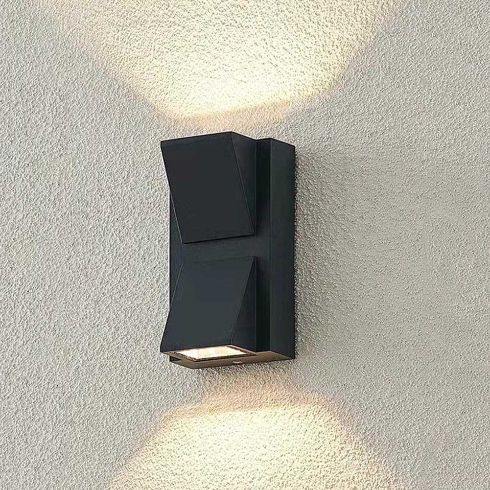 Sconce industrial cuadrado de pared con dos llamas de luz LED para interiores