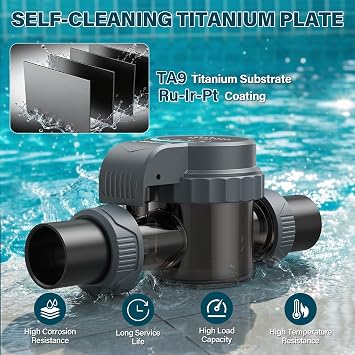 Anbull Salt Water Pool Chlorinator System for 15800 Gallons Above/In Ground Pool, Salt Chlorine Generator with Smart App Control, Self-Cleaning Titanium Cell, LED Touch-Screen Control Panel, IPX5