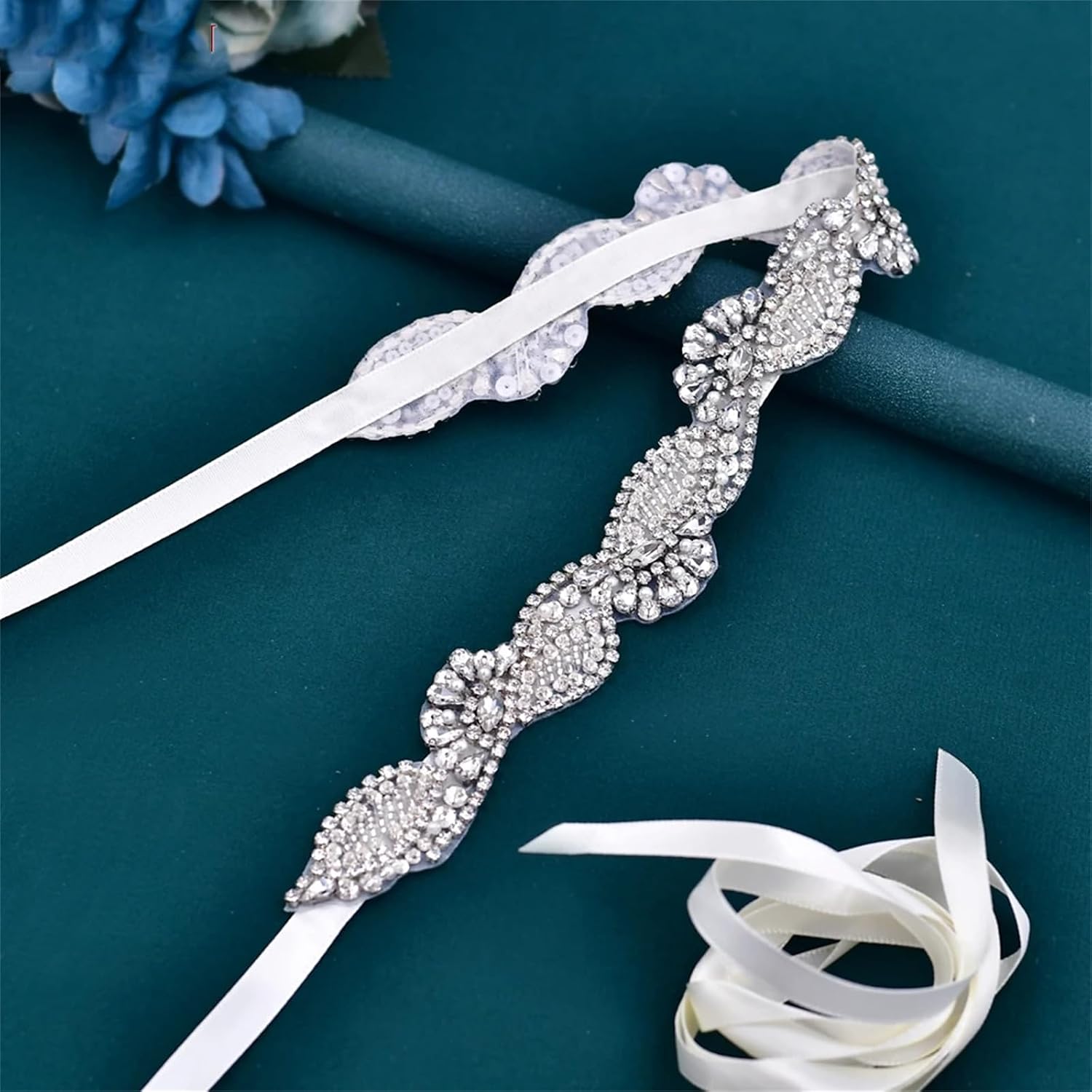 Women’S Crystal Bridal Belt With Diamond Accent Wedding Waist Sash Handmade Applique For Formal Dress Gown Decoration
