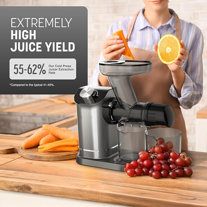 Extractor de Jugos Prensado en Frío 100W con Motor Cobre y 2 Vasos miniatura 7