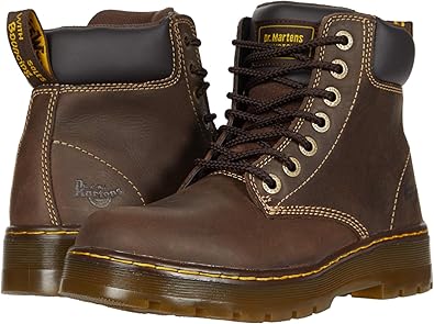 Dr. Martens, Botas de serviço antiderrapantes unissex 1460, Marrom escuro  Wyoming, 13 : Amazon.com.br: Ferramentas e Materiais de Construção