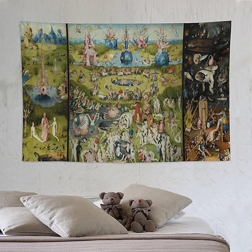 Miniatura 14 de JU XIANG Hieronymus - Tapiz de Bosch, diseño de jardín de delicias terrenales, decoración del hogar, arte de pared, impresión para dormitorio