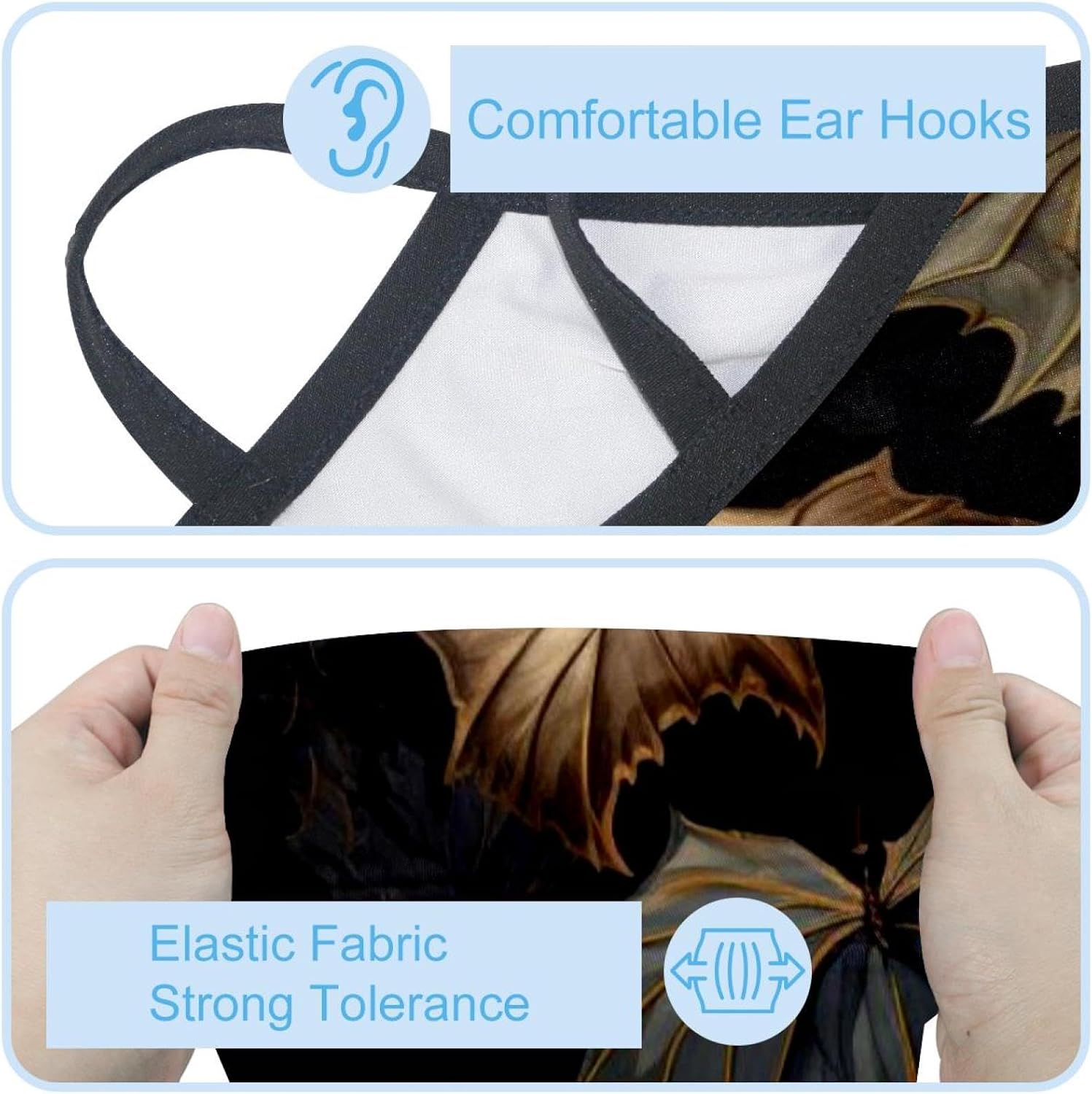 4 Pieces Bat Neck Gaiter Face Cover for Sun Protection UPF 50+ UV Face Mask Reflective for Men Women Fishing Cycling Hiking