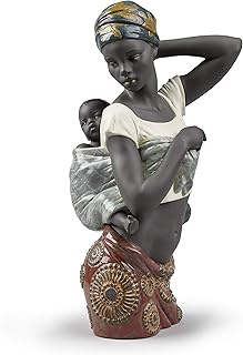 African Bond Mother Figurine. Porcelain Mother Figure.