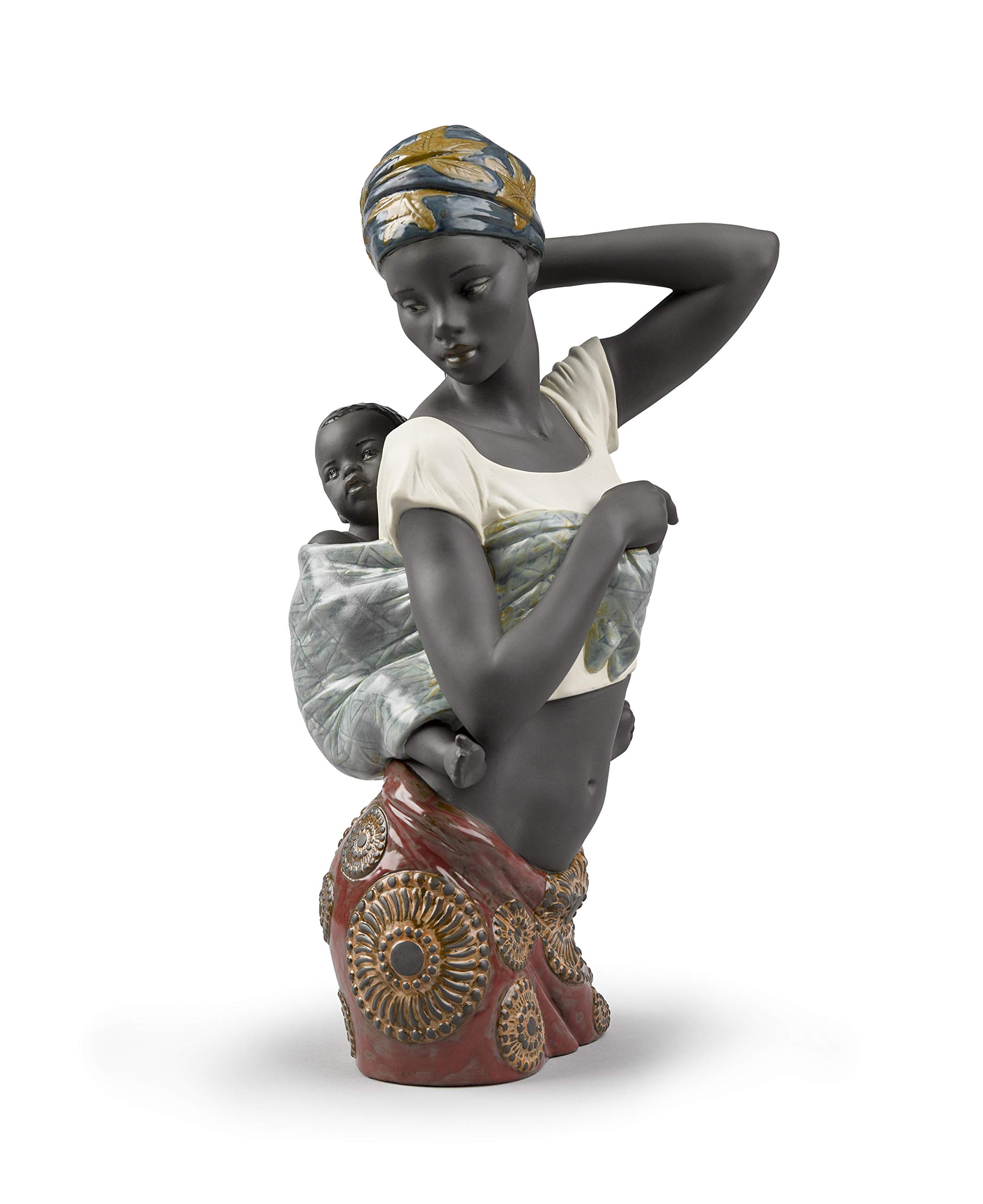 Lladró Same As The Picture African Bond Mother Figurine. Porcelain Figure Figure.