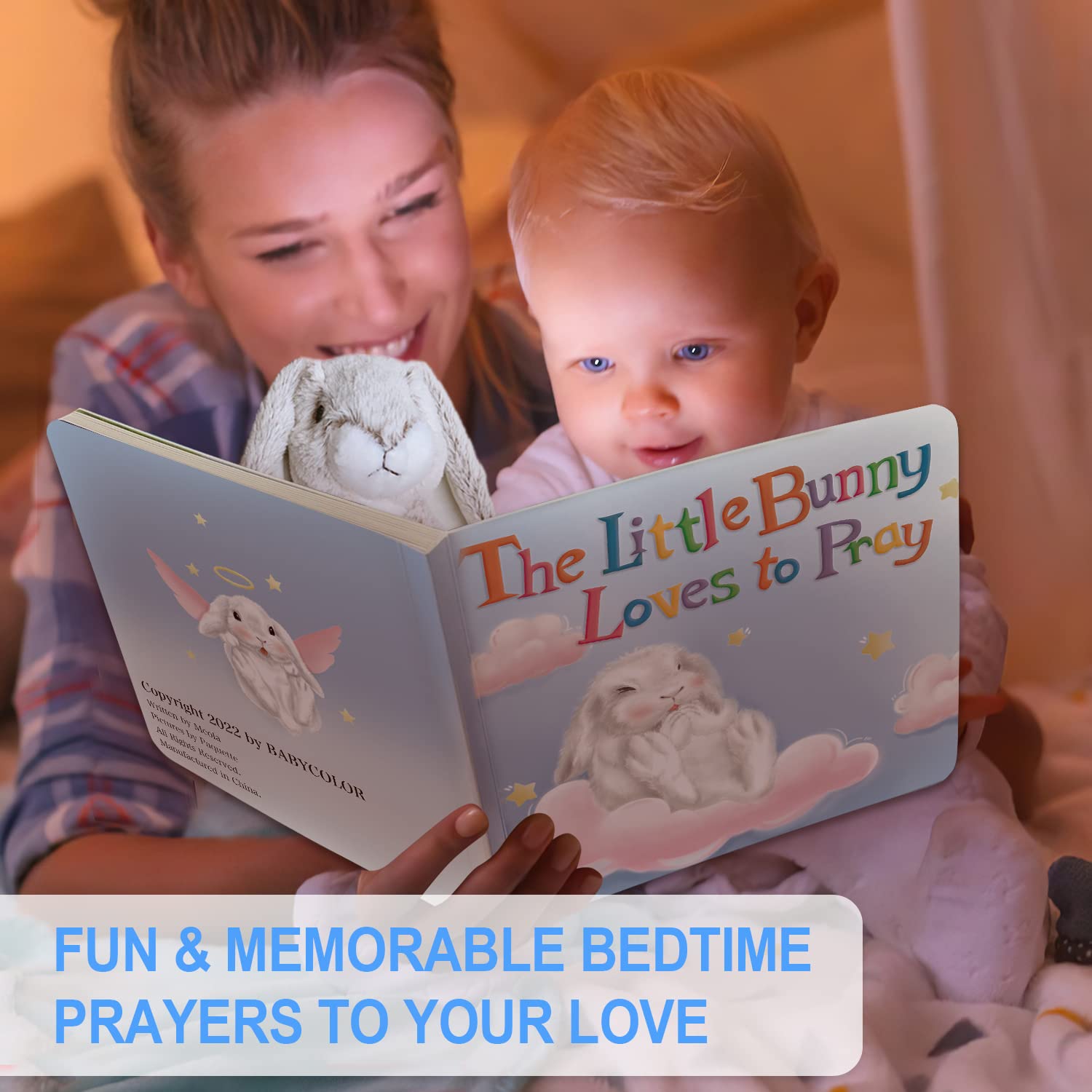 Baptism Gifts for Boys, Baby Boy Christening Gifts, Baby Gift Newborn, Easter Gift Set, Includes 9" Praying Bunny, Prayer Book, Picture Frame, Cross, Greeting Card in Keepsake Box - Blue : Baby