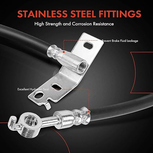 Miniatura 4 de A-Premium Manguera hidráulica de freno trasero compatible con modelos Ford seleccionados - Para F-150 2015 2016 2017, con freno de estacionamiento