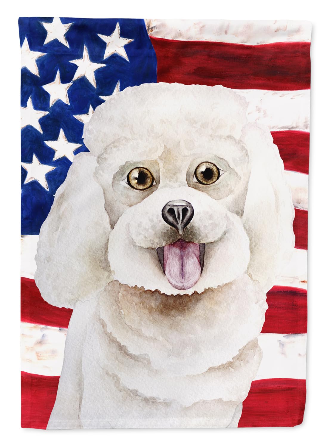 Drapeau Bichon Frisé petit format pour décoration extérieure et allée